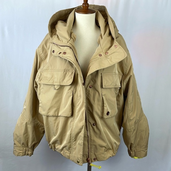 Bershka Lovely Camel Color Lined Coat w/Detachable Hood - Size Large - Picture 3 of 16